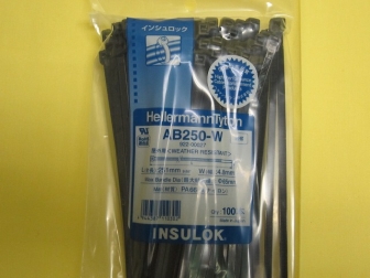 ＡＢ２５０Ｗ インシュロック 耐候タイプ（黒色） 結束バンド（黒色