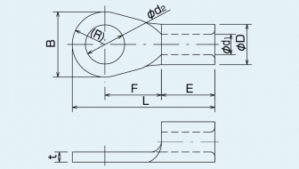 銅線用裸圧着端子（R型）38-10
