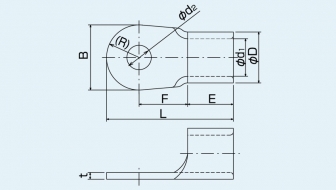 銅線用裸圧着端子（R型）100-10