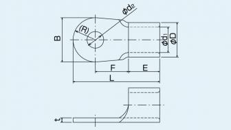 銅線用裸圧着端子（R型）100-8