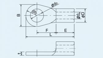 銅線用裸圧着端子（R型）60-S8